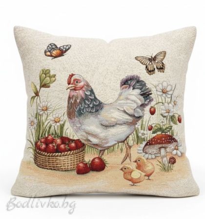 КАЛЪФКА за възглавничка, Кокошка, 45/45см.