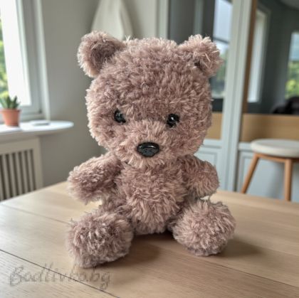 ПЛЕТЕНА играчка мече, 100% микрополиестер, РЪЧНА ИЗРАБОТКА, 20см.