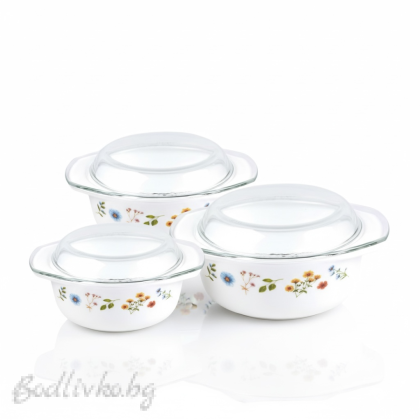 Акропални тенджери със сътклен капак, Danny Home, 1л+1,5л+2,5л