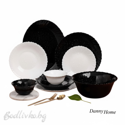 Сервиз за хранене, Danny Home, Черно-бял, Акропал