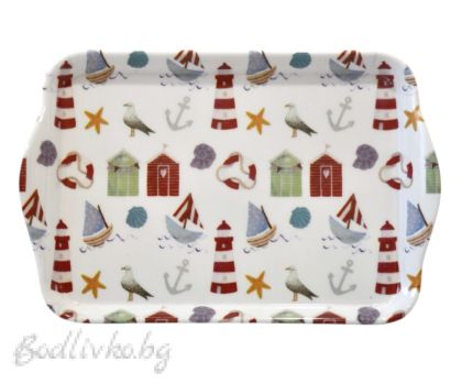 Пластмасов поднос Ambiente, Морски мотиви, 21x13см.