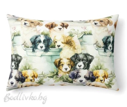 КАЛЪФКА за възглавница, Кученца, 50/70см. 