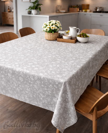 ПОКРИВКА ЗА МАСА, Бежови арт рози, ПАНАМА, 87% памук