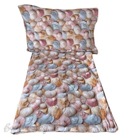 Спален комплект за единично легло, Нежни миди, 100% памук/ 5Д, ранфорс, 3 части