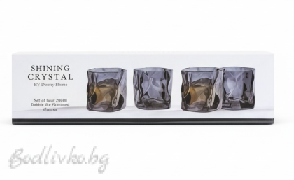 СТЪКЛЕНИ ЧАШИ ЗА АЛКОХОЛ DANNY HOME, 4 БРОЯ