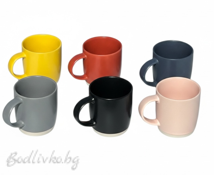 Едноцветни порцеланови чаши, Danny home, 400мл., 6 броя различнен цвят