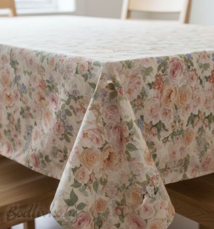 ПОКРИВКА ЗА МАСА, Пастелни рози  , ХИДРОФОБИРАНА