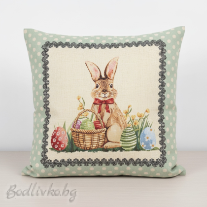 КАЛЪФКА за възглавничка, Великденски заек, 45/45см.