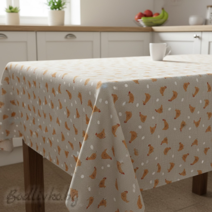 ПОКРИВКА ЗА МАСА, Жълти пиленца, ПАНАМА, 87% памук