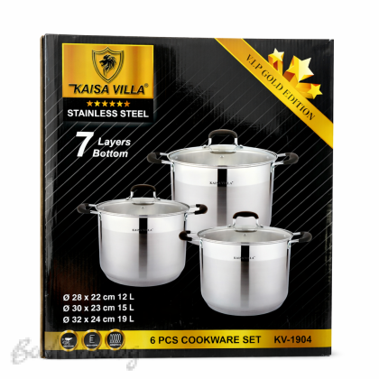 Комплект 3 броя тенджери, (12,15,19) литра, качествени