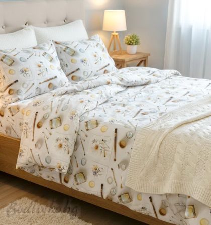 КОМПЛЕКТ ЗА ЕДИНИЧНО ЛЕГЛО, ГРИМ– 100% натурален памук (5Д Ранфорс), 3 части 