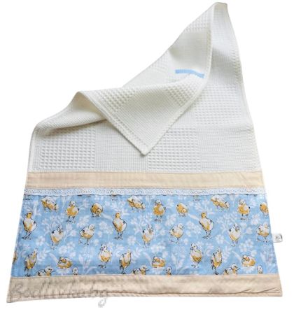 Хавлия за ръце/лице, за кухня или баня, екрю с пиленца – 40/60 см., hand made