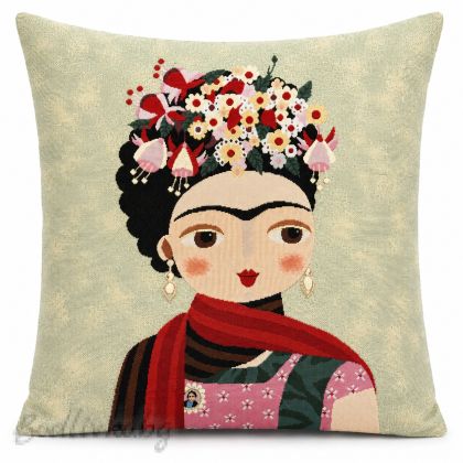 Калъфка за възглавничка, ЖАКАРД, Ориенталско момиче, 45/45см.