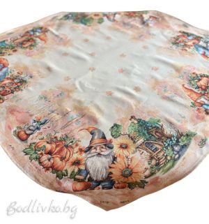 КАРЕ ЖАКАРД, ТИКВИ С ГНОМ, 100/100СМ. 