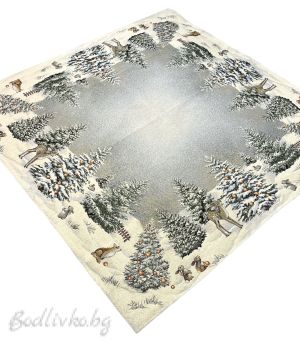 КАРЕ ЖАКАРД КОЛЕДНИ ЕЛХИ 100/100СМ. 