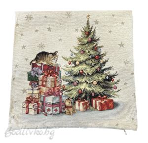 КАЛЪФКА за възглавничка, КОТЕ И ПОДАРЪЦИ , ЖАКАРД,  45/45см.