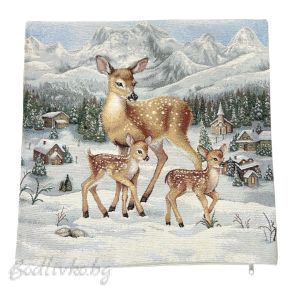 КАЛЪФКА за възглавничка, СЪРНИЧКИ, ЖАКАРД,  45/45см.
