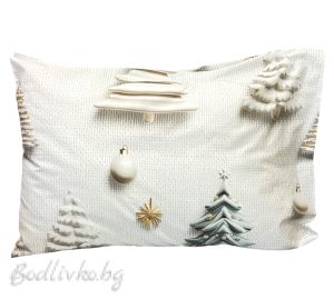 КОЛЕДНА КАЛЪФКА СНЕЖНА ПРИКАЗКА, 50/70СМ., 100% ПАМУК/РАНФОРС