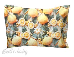 КАЛЪФКА за възглавница ПЛЕТЕНИ ЛИМОНЧЕТА,  50/70СМ., 100% ПАМУК/РАНФОРС