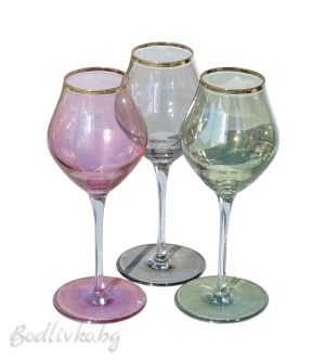 Разкошни цветни чаши за вино - InAlto Arte! 6 броя.