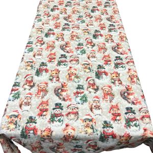 КОЛЕДНА ПОКРИВКА ЗА МАСА, Снежен човек с животинки