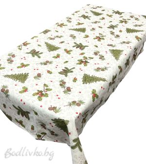 КОЛЕДНА ПОКРИВКА ЗА МАСА, Елхички с клонки