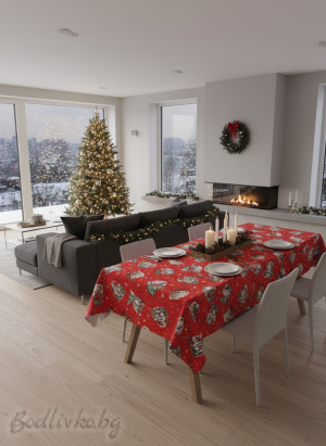 КОЛЕДНА ПОКРИВКА ЗА МАСА, Червена Коледа