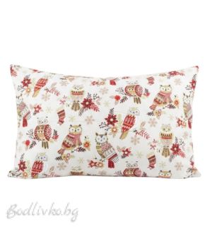 Коледен спален комплект "БУХАЛИ", 100% ПАМУК/РАНФОРС,  4 ЧАСТИ,