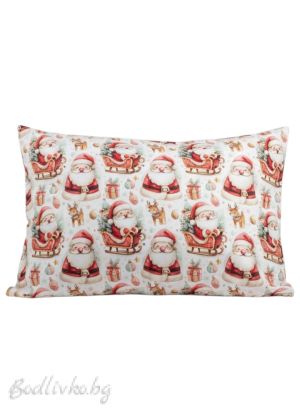 Коледен комплект ЗА ЕДИНИЧНО ЛЕГЛО Дядо Коледа– 100% натурален памук (5Д Ранфорс), 3 части 