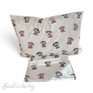 КОМПЛЕКТ ЗА ЕДИНИЧНО ЛЕГЛО МЕЧЕТА , 100% натурален памук (ПОПЛИН), 3 части