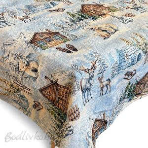 ПОКРИВКА ЗА МАСА ЖАКАРД СИНИ МЕЧКИ НАЛИЧНА В няколко  РАЗМЕРА 