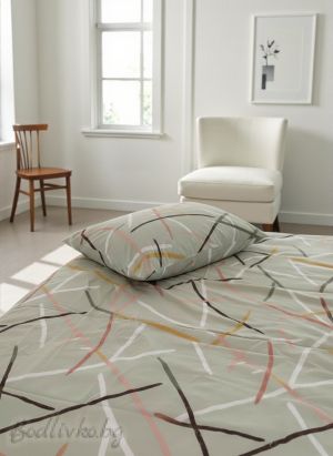 СПАЛЕН КОМПЛЕКТ ЗЕЛЕНИ ПАСТЕЛНИ ЦВЕТОВЕ,  100% натурален памук (ПОПЛИН), 4 части