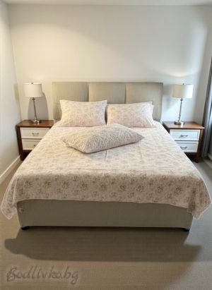 СПАЛЕН КОМПЛЕКТ НЕЖНИ РОЗИ В РОЗОВО,  100% натурален памук (ПОПЛИН), 4 части