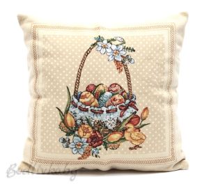 КАЛЪФКА за възглавничка, ЯЙЦА В КОШНИЧКА,  45/45см.