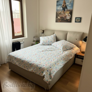 КОМПЛЕКТ ЗА СПАЛНЯ, Големи дизайнерски кръгчета– 100% натурален памук (Ранфорс), 4 части 