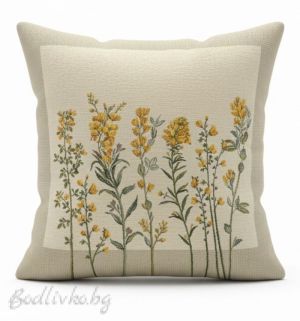 КАЛЪФКА за възглавничка, Горски жълти цветя, 45/45см.