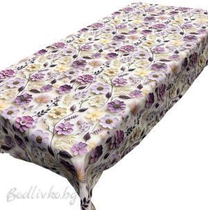 ПОКРИВКА ЗА МАСА, Лилави цветя, ХИДРОФОБИРАНА