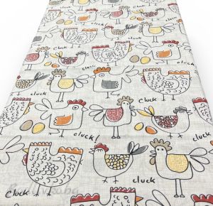 Великденска покривка, рисувани кокошки, размер 240см.