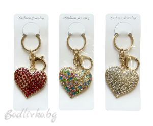 Ключодържател с пайети, сърце, със закачалчица