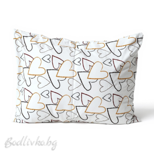 Спален комплект за единично легло "ДИЗАЙНЕРСКИ СЪРЦА"- 100% памук (Ранфорс), 3 части 