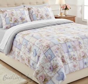 СПАЛЕН КОМПЛЕКТ, Цветя, 100% памук/ 5Д, ранфорс, 4 части