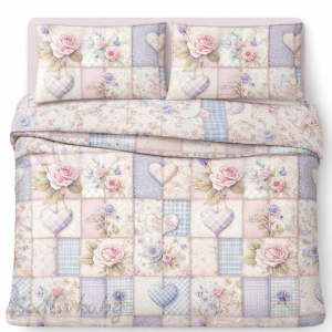 СПАЛЕН КОМПЛЕКТ, Цветя, 100% памук/ 5Д, ранфорс, 4 части