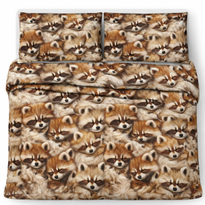 СПАЛЕН КОМПЛЕКТ, Лисички, 100% памук/ 5Д, ранфорс, 4 части