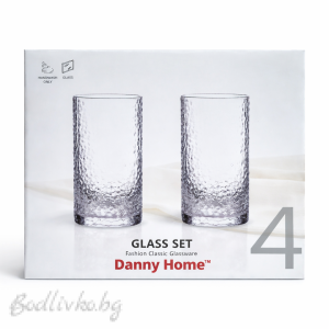 Стъклени чаши, 4 броя, Danny Home, 550мл.