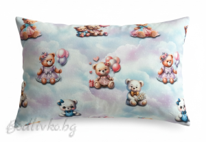 КАЛЪФКА за възглавница, Меченца с балони, 50/70см. 