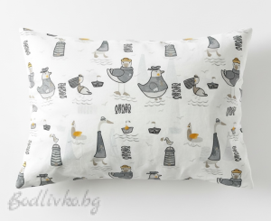 КАЛЪФКА за възглавница, Абстрактни птици в сиво, 50/70см. 