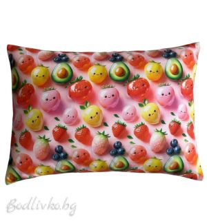 Спален комплект за единично легло, Сочни плодове, 100% памук/ 5Д, ранфорс, 3 части