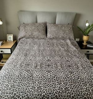 СПАЛЕН КОМПЛЕКТ, Леопард  100% натурален памук (ПОПЛИН), 4 части