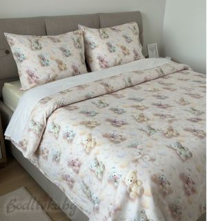 КОМПЛЕКТ ЗА СПАЛНЯ, Мечета в пастелни тоново 3Д – 100% натурален памук (Ранфорс), 4 части 