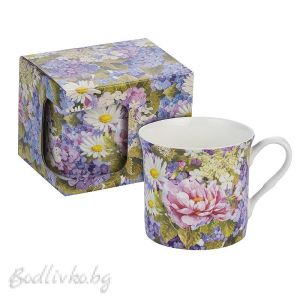 Порцеланова чаша за кафе с чинийка, в кутия, Lancaster, 200мл., Маргаритки